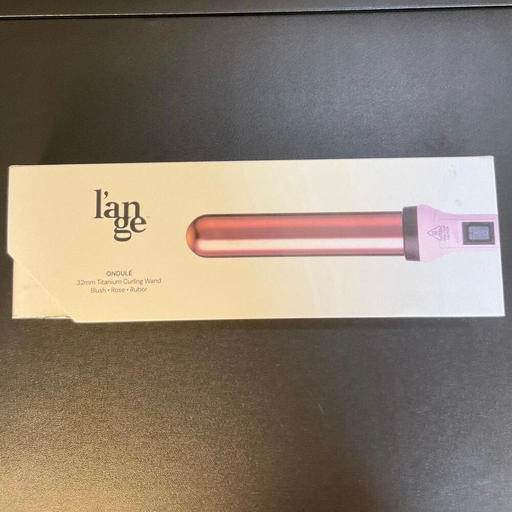 L'ange Ondulé 32mm Titanium Curling Wand Blush Pink Tested Works w/ Box Glove